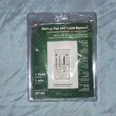 Hunter 4速吊扇/灯控制27183 — 第 1/2 张图片