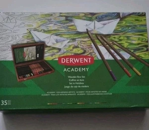 Derwent Academy 35 piece Wooden Pencil Set Box - Picture 1 of 18