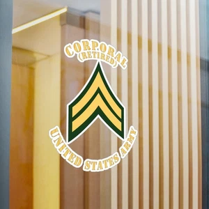 Kiss-Cut Vinyl Decals - Army - Corporal - CPL - Retired - Flat X 300 - Picture 1 of 2