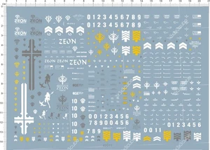 Calcomanía de agua modelo GDM personalizada MG 1/100 The 08th MS Team MS-07B-3 Gouf 14x21 cm - Imagen 1 de 1