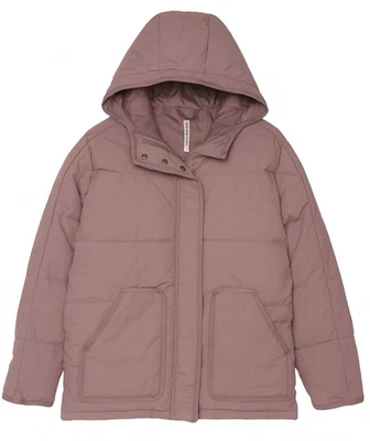 Madewell женщин маленький пыльный розовый румяна пуховик Куртка Пальто с капюшоном полный молнии - Изображение 1 из 4