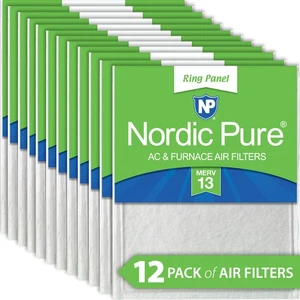 Nordic Pure 14x14x 1/2 Half Inch Ring Panel MERV 13 Furnace Air Filters 12 Pack - Picture 1 of 6