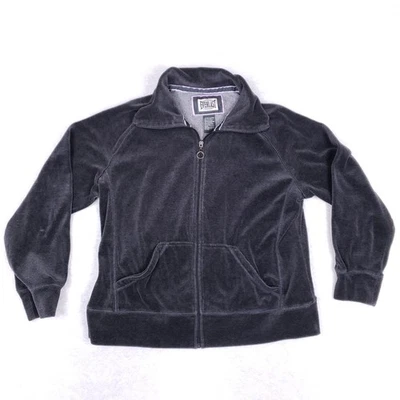 Chaqueta Everlast Cremallera XL Carbón Velourcore Y2K Athleisure Lounge Luxe Athleisure Foto 1 de 4