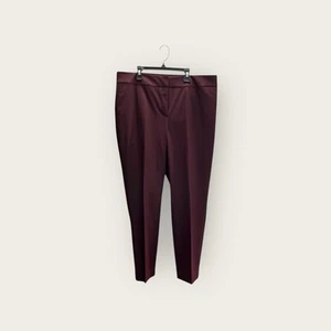 ANN TAYLOR FACTORY Curvy Slim Leg Pants Slacks Wine size 14 - Picture 1 of 5