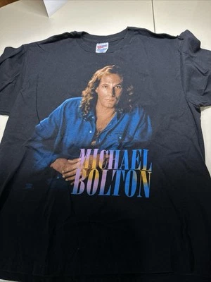 Vintage Michael Bolton Shirt Adult Extra Large Black American Rock Music Tee 90s - Image 1 of 4