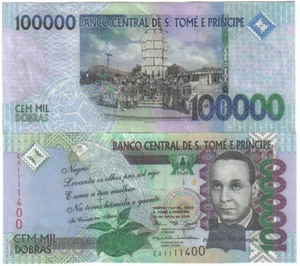 SAINT THOMAS & PRINCE TOMAS E PRINCIPE 100000 DOBRAS 2005 PICK 69 UNC - Picture 1 of 1