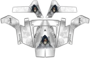 Polaris RZR 800 UTV Wrap Graphics Decal Kit 2007 2010 Reaper Revenge White - Picture 1 of 1