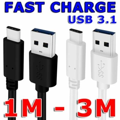 TYPE-C USB-C Male Data FAST CHARGING Charger Cable for Samsung S9 S8 Plus Google - image 1 of 4