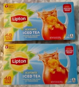 *2* TÉ HELADO DESCAFEINADO LIPTON Ea: 10,5 OZ 48 BOLSAS DE TÉ TAMAÑO FAMILIAR ¡ENVÍO GRATUITO! - Imagen 1 de 3