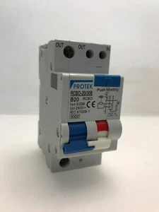 Protek RCBO-20/30B 20a 30mA Type B Double Pole RCBO (4) - Picture 1 of 4