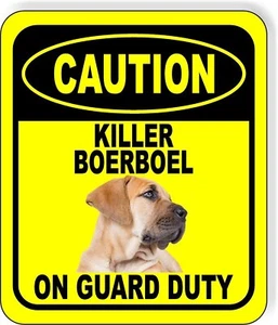 CAUTION KILLER BOERBOEL ON GUARD DATY Insegna composita metallo alluminio - Foto 1 di 5