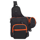 (Black)Ergonomic Adjustable Shoulder Strap Durable Fishing Tackle Crossbody Bag