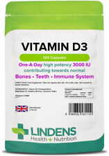 Lindens High Strength 3000iu Vitamin D3 2-Pack 240 Capsules D D-3 Sun Sunshine