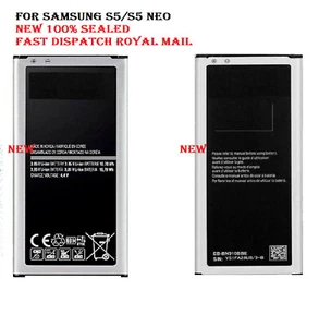 Battery For Samsung Galaxy S5 SM-G900/S5 NEO EB-BG900BBE 2800mAh 100% New  - Picture 1 of 2