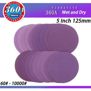 5" 125mm Wet and Dry Sanding Discs Sandpaper Hook & Loop Pad/Tray Grit 60-10000# - Picture 1 of 36