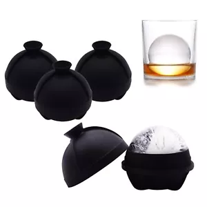 Ice Ball Molds Set of 4,Whiskey Ice Ball Maker Mold,Silicone Sphere Ice Molds... - Picture 1 of 7