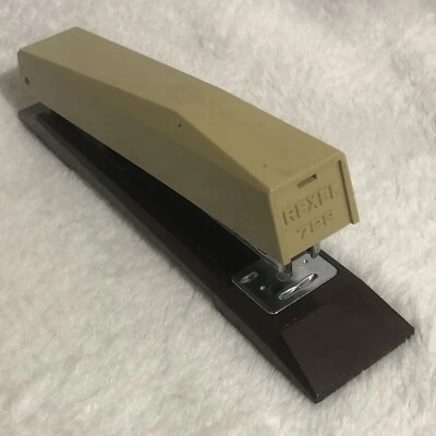 Vintage Rexel Stapler  #722 Brown & Tan  MCM Retro Made In Great Britain Works - Image 1 of 4