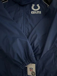 INDIANAPOLIS COLTS - M BLUE FULL ZIP HOODIE LS JACKET EMBROIDERED NAME/LOGOS NWT - Picture 1 of 24