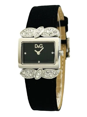 D&G Ladies ‘800 Quartz Watch DW0493 With   Black Fabric + Leather Strap Watch. - Image 1 of 4