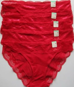 SO Intimates Red Bikini Pantie 5 Pack Style CAN75-005 Size Medium NWT Retail $50 - Picture 1 of 5