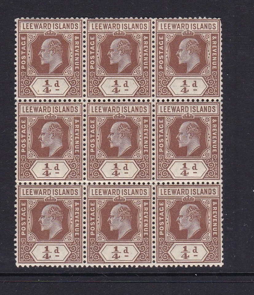 Sotavento Is. - SG - 36 x 9 - u/m - 1907/11 - 1/2d - KE Vll bloque de 9 Foto 1 de 1