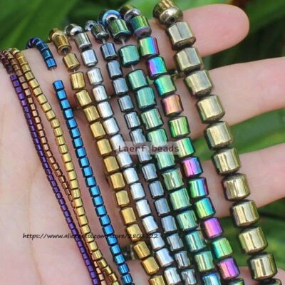 Natural Hematite Drum Shape Beads DIY Jewelry Accessories 2 3 4 6 8mm 15" 200Pcs - Image 1 of 4