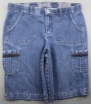 Pantalones cortos de jean cargo Gloria Vanderbilt para mujer de talle medio lavado medio talla 8 (33x10) Foto 1 de 4