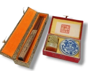 ⚡Cineschisch Stempel Kasten + Fächer  China Budhismus Art Deko Wohnung⚡ - Bild 1 von 15