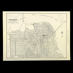 ca 1943 Vintage SAN FRANCISCO City Map of San Francisco California Street Map