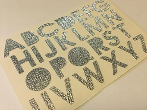 75 Alphabet Self Adhesive Stick on Glittery Silver Letters Cards 15 mm - Picture 1 of 1