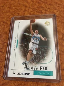 MIKE BIBBY Rookie 1998-99 SP Authentic F/X #92 2272/3500 Vancouver Grizzlies - Picture 1 of 2