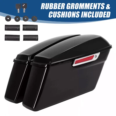 Black Saddlebag Saddle Bags For Harley Davidson Touring Road Street Glide 14-24 - Image 1 of 4