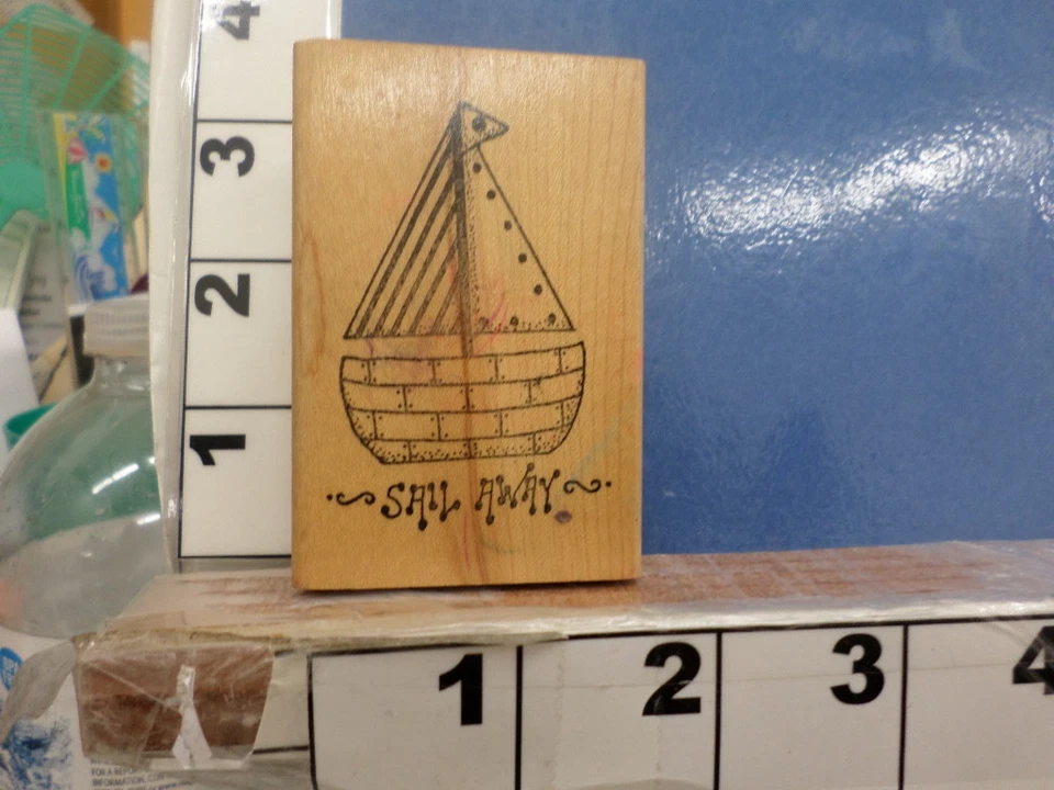 sail away sailboat   RUBBER STAMP 3j - Image 1 of 2
