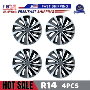 Set of 4 Car Wheel Rim Cover 14" Hubcaps for 14 inch Wheel Rims Cover Hub Caps - Picture 1 of 9