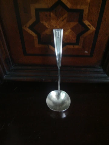 Leonore Doskow Mid Century Modern Sterling Silver Sauce Ladle Hand Made - RARE Cover