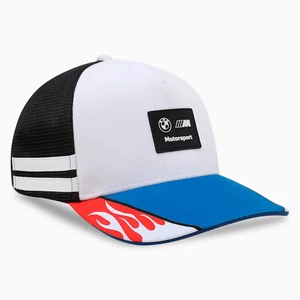 Puma BMW MMS Lifestyle Trucker Snapback Cap White Premium PUMA Original Hat - Picture 1 of 4