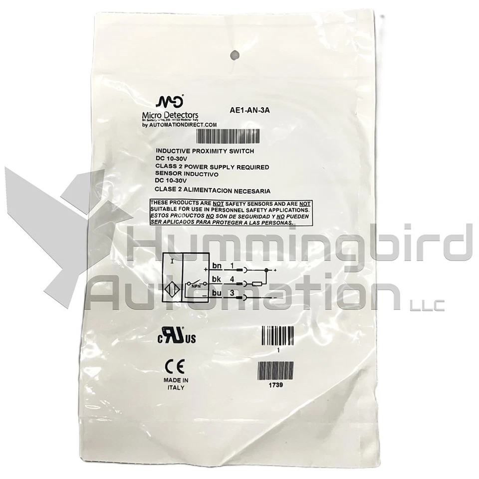 AUTOMATIONDIRECT Automation Direct AE1-AN-3A Micro Detectors NPN Proximity Sensor SEALED New