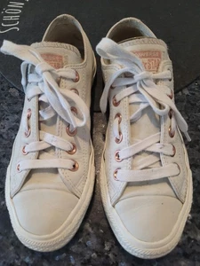 Converse All Star Chucks Cremeweiß Damen gebraucht, Gr 37,5 Obermaterial Leder - Bild 1 von 5