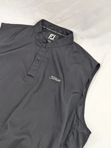 FJ Footjoy Titleist Vest Mens XL Black Mock Neck Pullover Windbreaker Jacket - Picture 1 of 9