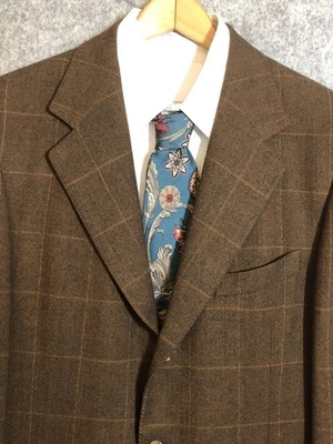 Blazer Ermenegildo Zegna para Hombres 42R Marrón Lana Ventana Espiga 2 Botones Foto 1 de 4