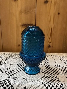 Lampada vintage MCM vetro vichingo bluenique fata luce punta diamante mica 💙 - Foto 1 di 5