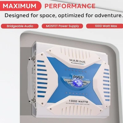 1 PYLE PLMRA430BT Verstärker Marine 4 Ch Waterproof für Boote Schwimmbad - Bild 1 von 4