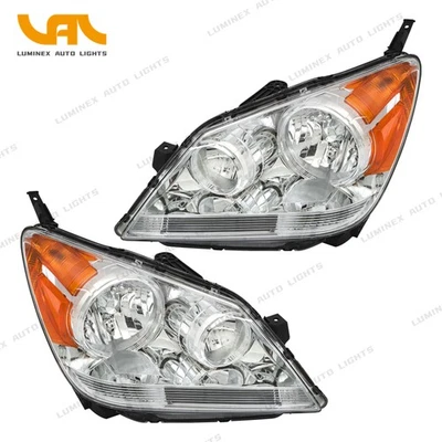 For Honda Odyssey 2005-10 Pair Front Headlight Chrome Halogen Factory Style Lamp Foto 1 de 4
