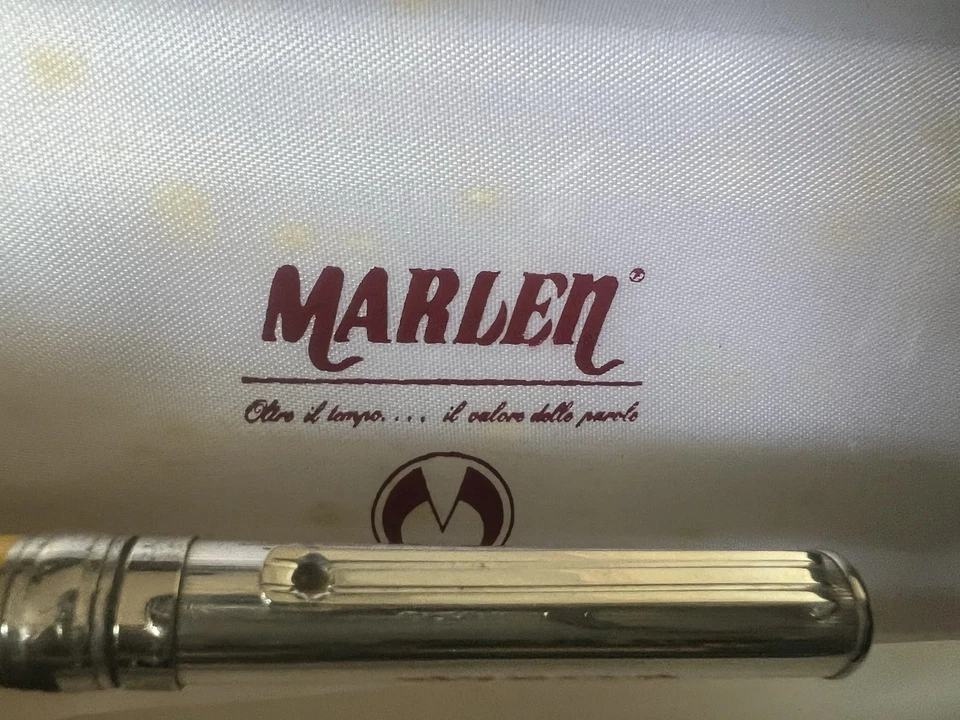 Bolígrafo MARLEN Plata 925 con Laca Amarilla Estuche Vintage Garantía Foto 1 de 4
