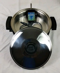 Vtg Lustre Craft Electric Skillet 10" Liquid Core Vented Lid SS 17209 Tested - Picture 1 of 11