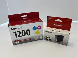GENUINO CANON PAQUETE DE 4 MAXIFY PGI-1200 B/C/M/Y Juego de cartuchos de tinta OEM CAJA SELLADA - Imagen 1 de 11