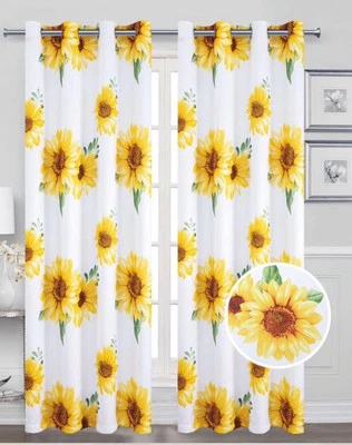 2 PIEZAS GIRASOL PESADO SUADE PANEL SEDA OJAL APAGÓN CORTINA VENTANA 54"WX84"L Foto 1 de 3