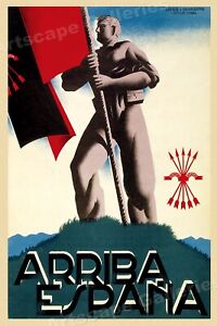1930er Jahre Spanischer Bürgerkrieg Poster - Arriba Espana - 20x30