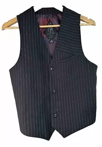 Volcom stone suit vest mens size S Pin Stripe Black White Gray - Picture 1 of 9
