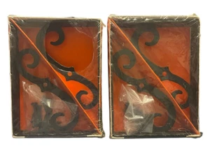 Soportes ornamentales McKinney vintage herrajes de hierro forjado negro 4 soportes - Imagen 1 de 7